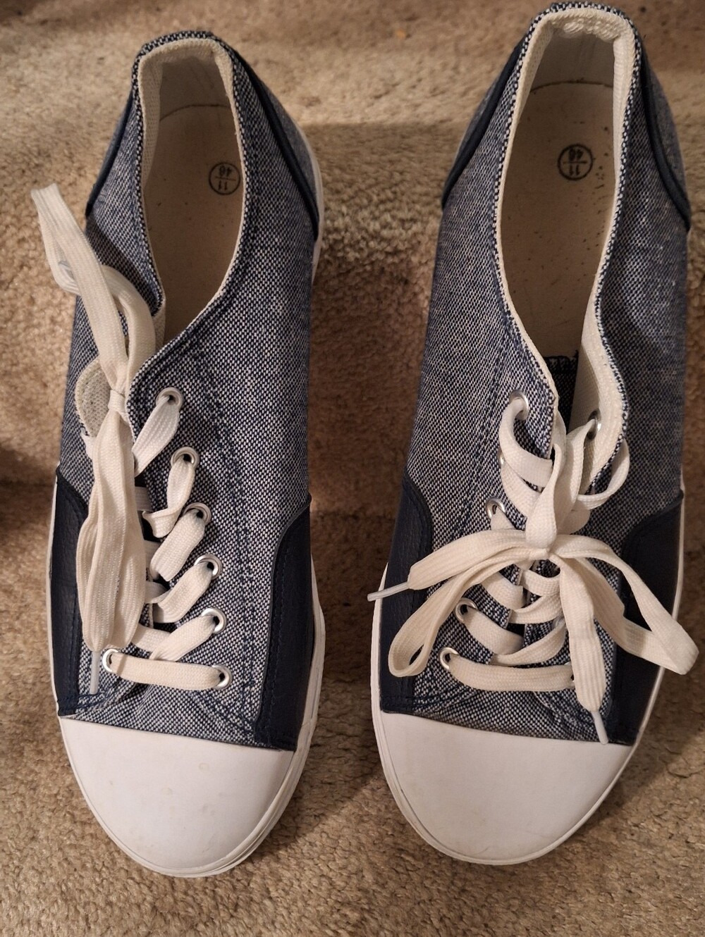 Men  Navy Canvas Lace-Up Sneakers